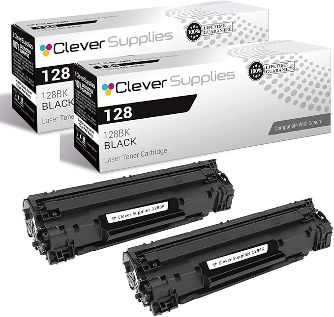 CS Compatible Toner Cartridge Replacement for Canon 128 3500B001AA Black FaxPhone L100 L190 i-SENSYS MF4410 MF4450 MF4550D MF4580DN MF4570DN MF4570DW 2 Pack