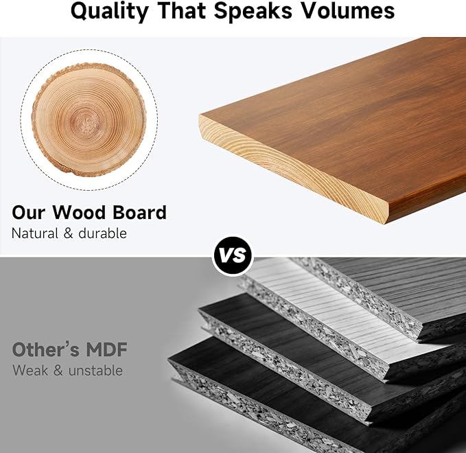 NestNeat Dual Monitor Stand, 35.4 Inch Monitor Stand Riser for 2 Monitors, 2 Tiers Wood Desk Shelf with Storage, Desktop Organizer Stand for Computer, Laptop, Printer, TV (Walnut, 35.4in)