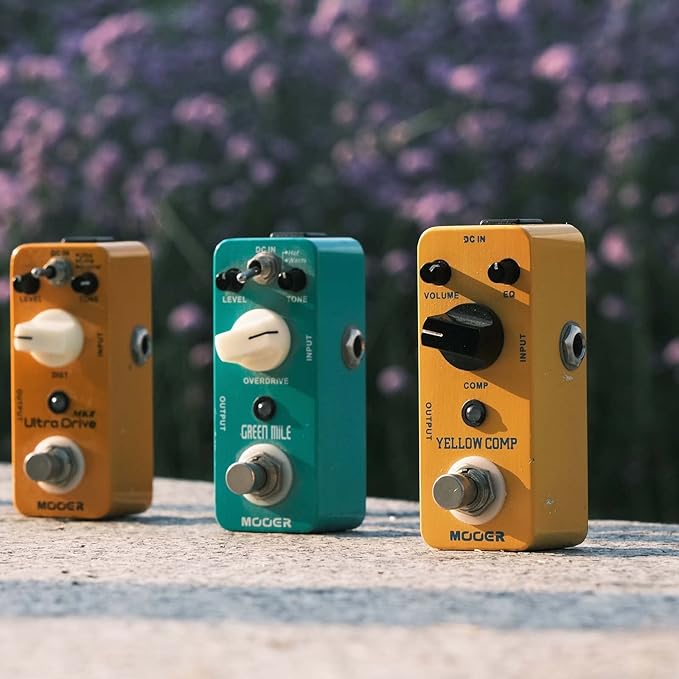 MOOER Yellow Compressor Comp guitar pedal bass compressor, True Bypass guitar compression, adjustable EQ and volume, portable mini size.