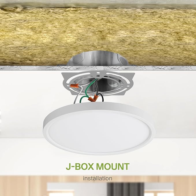 ASD LED 9" Round Flush Mount Ceiling Light Fixture, Low Profile Surface Lighting | 5CCT, Dimmable, Ultra-Thin, ETL Listed | 18W 1660LM 2700-6000K 120V | Kitchen, Bedroom, Hallway Lamp | White, 12 Pack