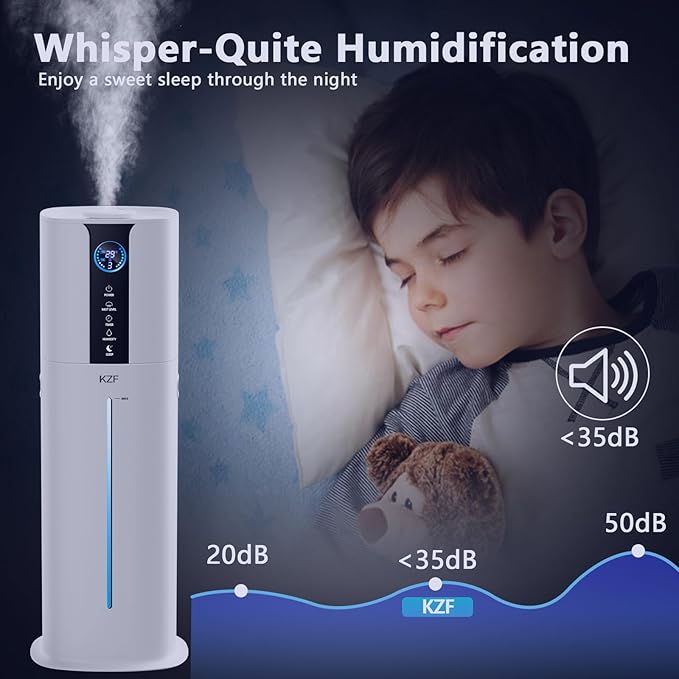 9L Smart Humidifiers for Bedroom Large Room, 2.3Gal Cool Mist Top Fill Diffuser App & Remote Control, 3 Mist Modes, Quiet Humidifier for Home Office Plant (APP White)