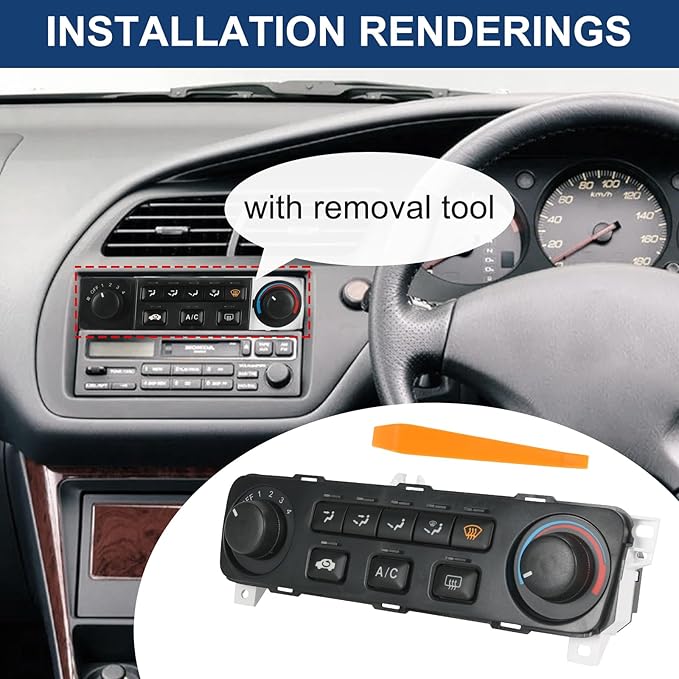 DICMIC A/C Heater Climate Control Module Compatible with 2001-2002 Honda Accord Replace# 79600-S84-A21ZA
