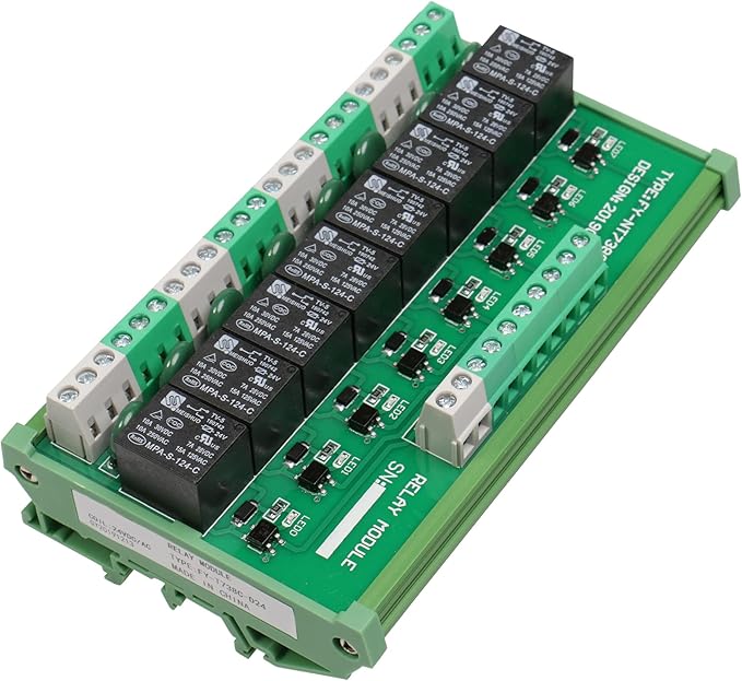Good BNTai 8 Channel Interface Relay Module 12VACDC 24VACDC 110VAC 230VAC DIN Rail Panel Mount Automation PLC Board (8Channel ACDC24V)
