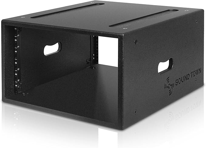 Sound Town 6U PA/DJ Rack/Road Case with 6-Space, Industry-Grade 0.7" (18mm) Plywood with Polyurea Coating, 20.7" Rackable Depth - Pro Tour Grade (STRCP-6U)