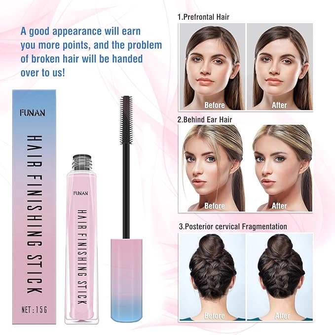 PasaRose Hair Finishing Stick 2 Pack for Small Broken Hair Cream/Gel for Women Naturally Refreshing, Non-Greasy and Non-Sticky