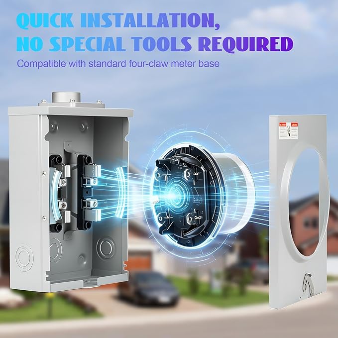 Digital Electric Meter,120V 2 Wire KWH Meter,Watt Meter, Used for RV and Home Meter