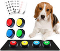 ANLIKY Recordable Buttons, Dog Buttons for Communication, Pack of 4 Colored Buzzers with Mat & 30 Scene Stickers 15 Custom Stickers. Non-Slip Stickers Inside