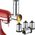 Stainless Steel Slicer Shredder Attachment for KitchenAid Stand Mixer, Cheese Grater Attachment for KitchenAid, Salad Maker, Grinding Powder, Dishwasher Safe with 4 Blades by InnoMoon