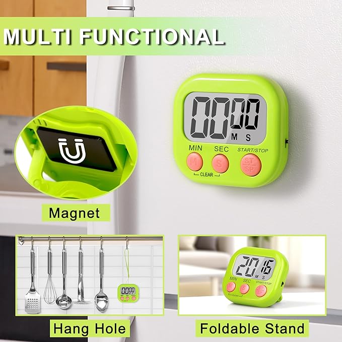 ZILLEEN Classroom Timer for Kids Teachers 2 Pack Digital Timers, White & Green