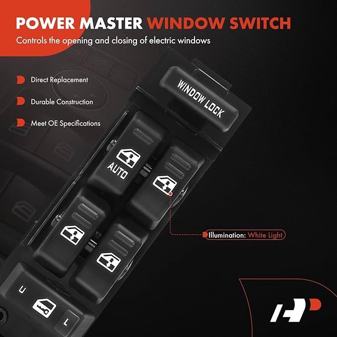 A-Premium 15062650 Master Power Window Switch Compatible with 2000 2001 2002 Chevy Silverado Tahoe Suburban Avalanche & GMC Sierra 1500 HD 2500 HD 3500 Yukon XL & Cadillac Escalade