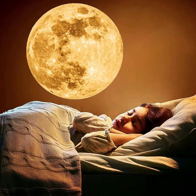 BODLYL Moon Projector Night Light, USB Powered 360 Degree Moon Lamp Romantic Atmosphere Night Light Projector for Bedroomr, Gift for Kids Moon Lover Couples Selfie Wall Ceiling Decor with Earth