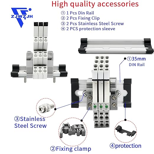 3Pcs 24V Miniature Relay for PLC Controller 24VDC and 24VAC Relay SPDT 6Amp with LED Light Socket 41F-1Z-C4 Spring Terminals Push in Socket No Need for Screw