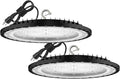 SOUTHLEVY 2 Pack UFO 200W LED High Bay Light, 5000K,28,000LM, 5 ft Cable with US Plug UL Certified Plug, IP65 Commercial Warehouse Area Light for Wet Location Area, Workshop, Garage