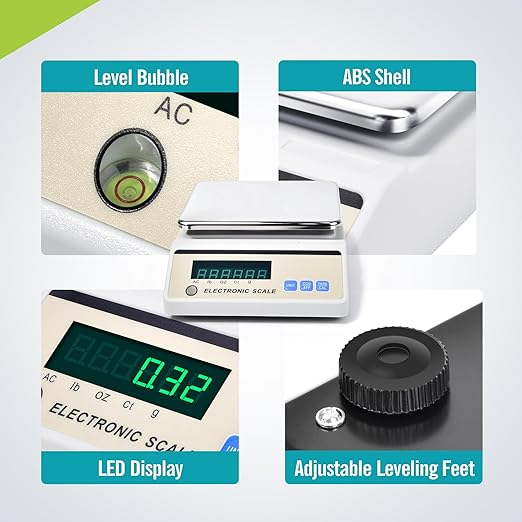 LICHEN Lab Analytical Balance 3000g x 0.01g with LED Display, High Precision Lab Scale with g/ct/oz/lb Units-Laboratory Scientific Scale for Kitchen,Pharmacy,Jewelry(No Test Weight)