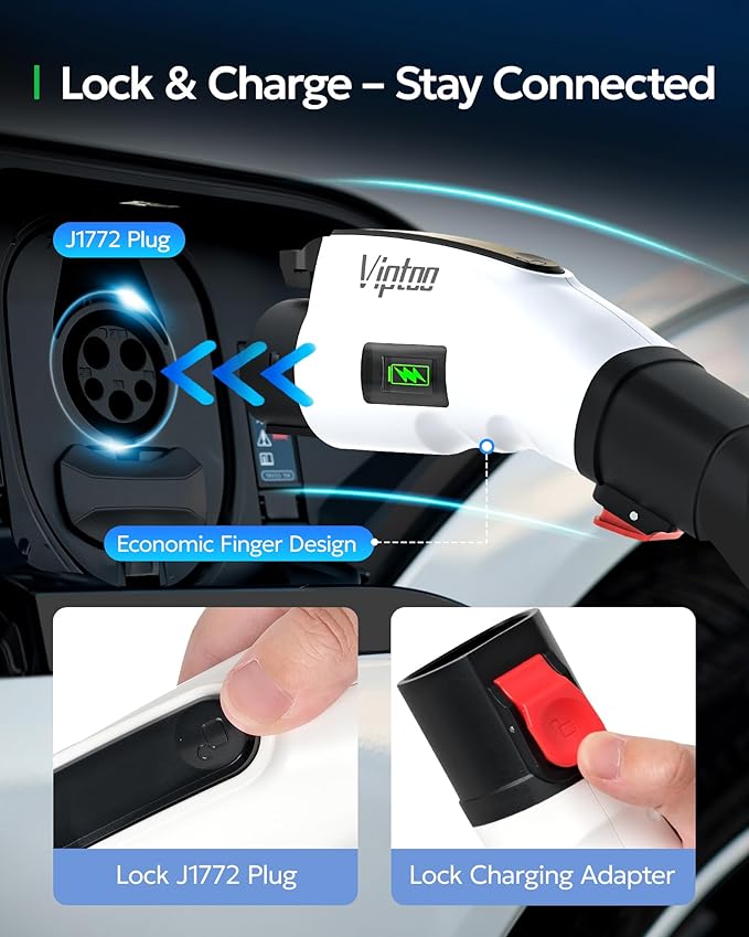 VIPTOO Adapter for Tesla to J1772 Adapter, Compact with Light Indicator, Compatible with Tesla Wall/Mobile/Destination Chargers, Converts Tesla to J1772 for Non-Tesla EVs (for J1772 EVs Only)