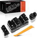 A-Premium Power Window Control Switch & Door Lock Mirror Switch - Compatible with 2007-2014 Chevy Silverado 1500 2500 HD 3500 HD & GMC Sierra 1500 2500HD 3500HD - Front Driver Side Door