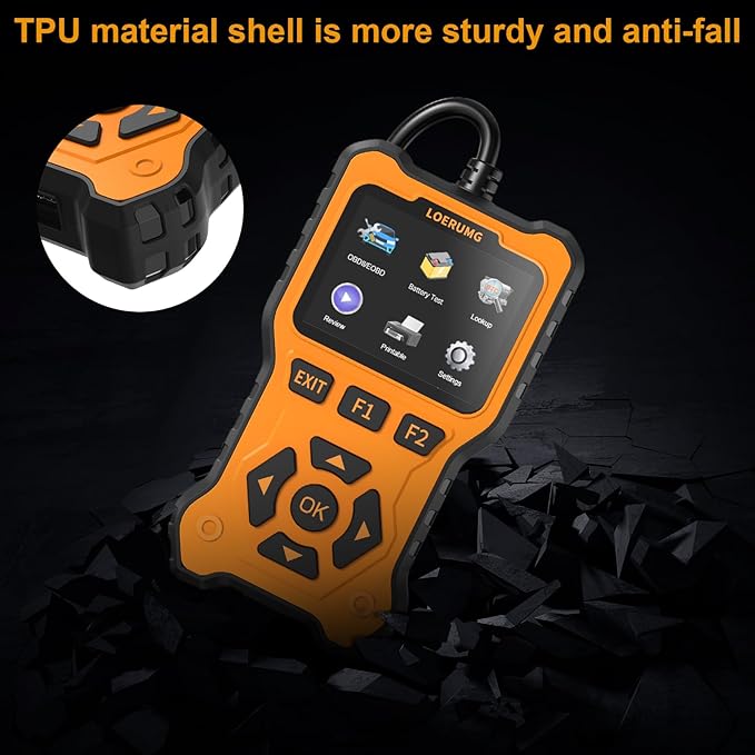 LOERUMG OBD2 Scanner Diagnostic Tool, Enhanced Check Engine Code Reader, Car OBDII/EOBD Scanner with Fault Code Reset & I/M Readiness Auto Engine Light Diagnostic Scan Tool for Vehicles After 1996.