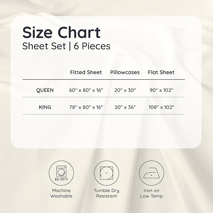 Bambaw 100% Viscose Derived from Bamboo Sheets Queen Size – 6pcs Queen Sheet Set Cooling Sheets, Fits Up to 16'' with Elastic Corner Straps, Breathable & Super Soft Bedding Set (Terracotta)