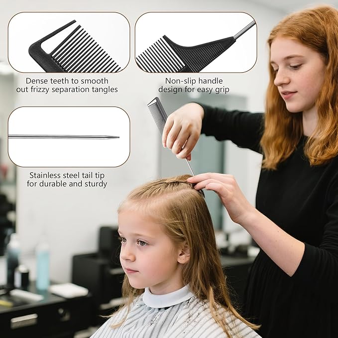 SWEET VIEW Boar Bristle Slick Back Hair Brush for Smooth Flyaways, Frizz, Sleek Ponytail, Buns and Edge Baby Hair, Teasing | Gel Comb Styling Accessories for Girls, Kids and Women