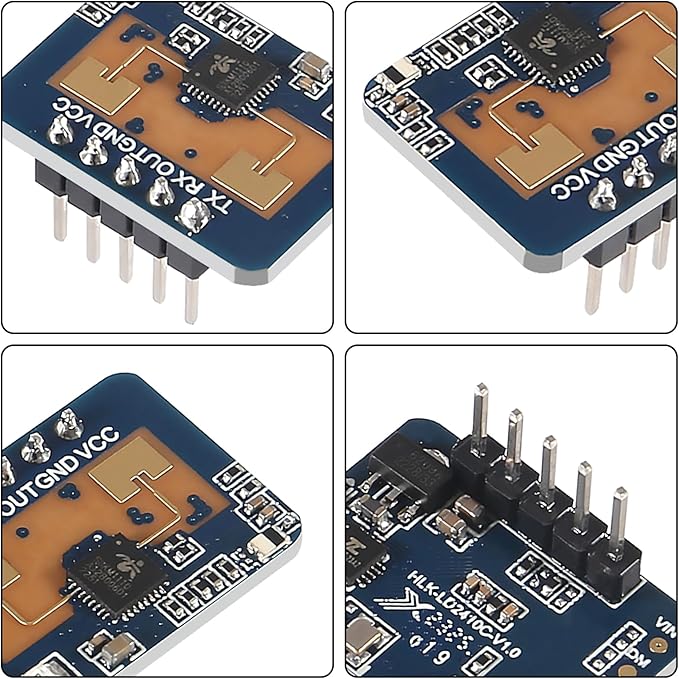 XIITIA 2pcs LD2410C Human Presence Radar Sensor Module HLK-LD2410 Sensor Module LD2410 Millimeter Wave Radar Sensor Module Non Contact 24GHz ISM Band Serial Port IO Level Output