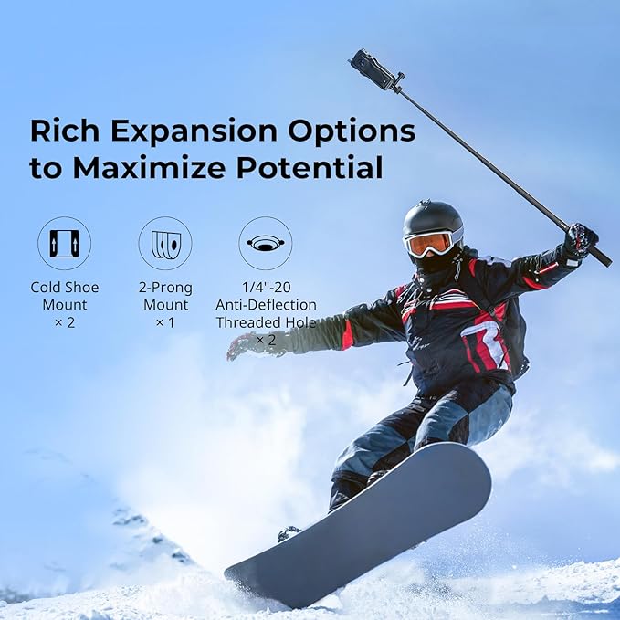 SMALLRIG Cage for Insta360 X5 Accessories, Aluminum Alloy Protective Case for Insta360 x5 with Quick Release, Built-in Cold Shoe Mounts & 1/4" Threads, with Silicone Lens Guard Cap - 5195