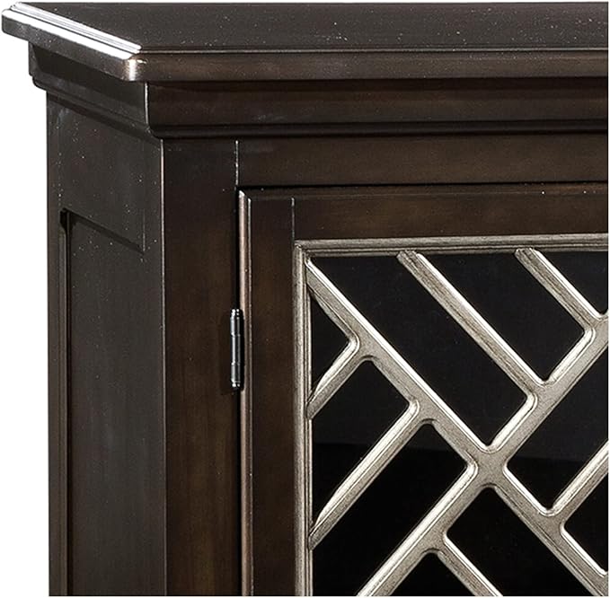 Hekman Transitional Entertainment Center - Wooden Finish, Durable Solid Wood TV Stand, Media Console Cabinet with Power Pack Outlet, 4 Glass Door, Media Storage Shelf, Modern Living Room Furniture