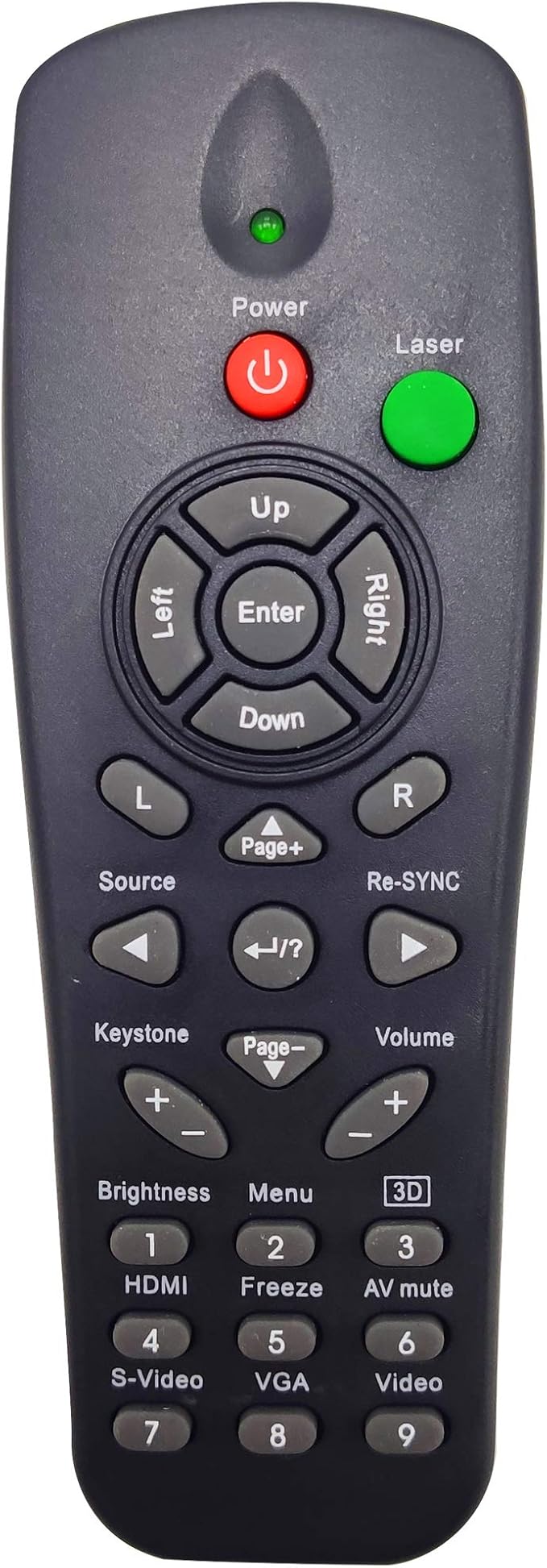 INTECHING BR-5035N Projector Remote Control for Optoma DS309, ET766XE, HD66, TW610ST, TW610STi+, TW675UTi-3D, TW695UT-3D, TW695UTi-3D, TX610ST, TX665UTi-3D, TX665UTiM-3D
