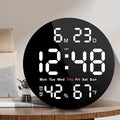 Brauthon Large Digital Clock for Classroom, Digital Classroom Clocks for Teachers, 10" Round LED Clock with Large Display，Date, Countdown Timer, Remote Control, Temperature, Electric (White)