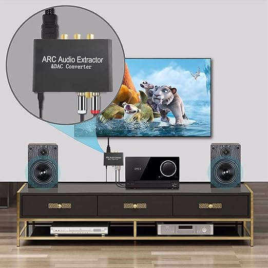 HDMI ARC Audio Extractor,DAC Converter,192KHz Digital to Analog Audio Converter,Optical/SPDIF Coaxial Stereo L/R RCA 3.5mm