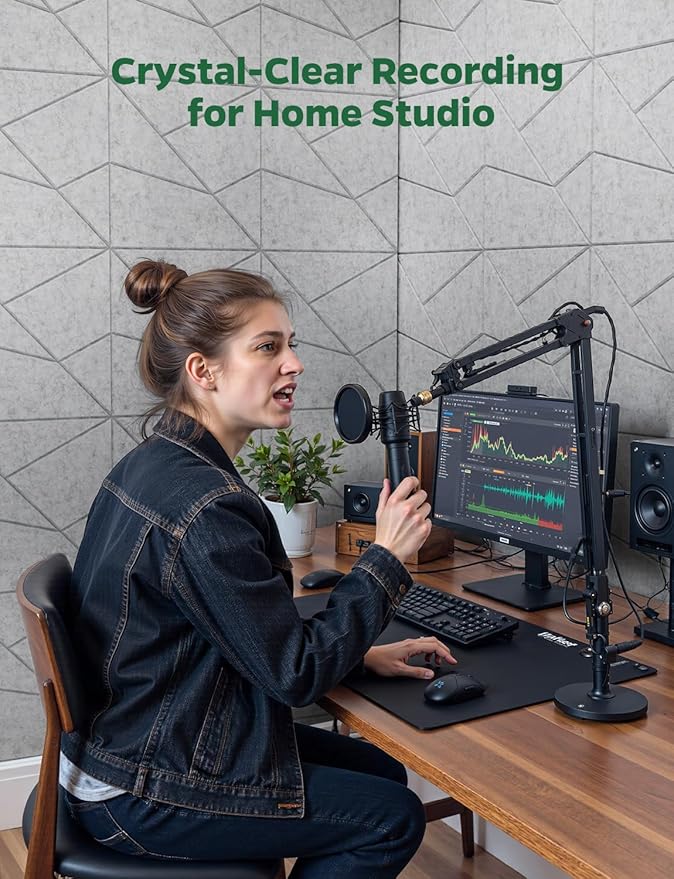 Topnaca 18 Pack Acoustic Panels Sound Absorbing for Wall Home Office, Gary Cut-line Decorative Sound Reducing Art Peel and Stick Ceiling Tiles for Recording Studio Acoustical Treatments Gaming Room