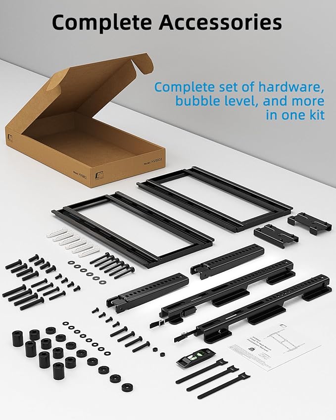 HOME VISION Ultra Slim Fixed TV Wall Mount Bracket for 42-100 Inch Flat/Curved Screens, Max VESA 800x600mm, 200lbs Capacity, 0.86" Low Profile, Universal, Heavy Duty, HV8802