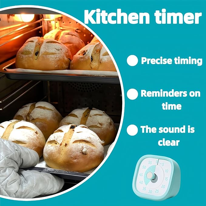 Visual Timer for Kids - 60 Minute Visual Kids Timer for Classroom Home Office, Countdown Timer for Cooking Teaching Working Meeting (Blue)