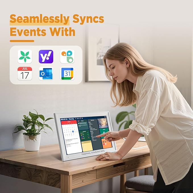 Callsky-Tech 15.6 Inch Digital Calendar - Full HD IPS Smart Touchscreen Family Planner with Octa Core & 64GB, offering an Anti-Glare Electronic Calendar, Chore Chart, and Multi-Sync—Perfect Gift for Home & Family