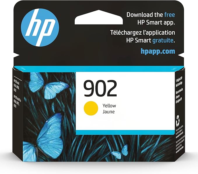 HP 902 Yellow Ink Cartridge | Works OfficeJet 6950, 6960 Series, OfficeJet Pro 6960, 6970 Series | Eligible for Instant Ink | T6L94AN