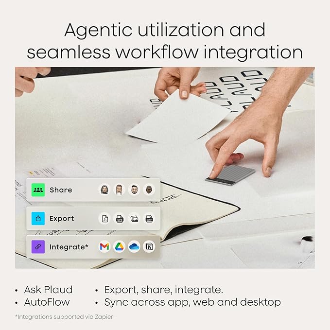 Plaud Note Pro AI Voice Recorder, Transcribe & Summarize with AI, App Control, Note Taker for Meetings & Calls, Supports 112 Languages, Ultra-Slim w/InstantView Display, Case Included, Silver