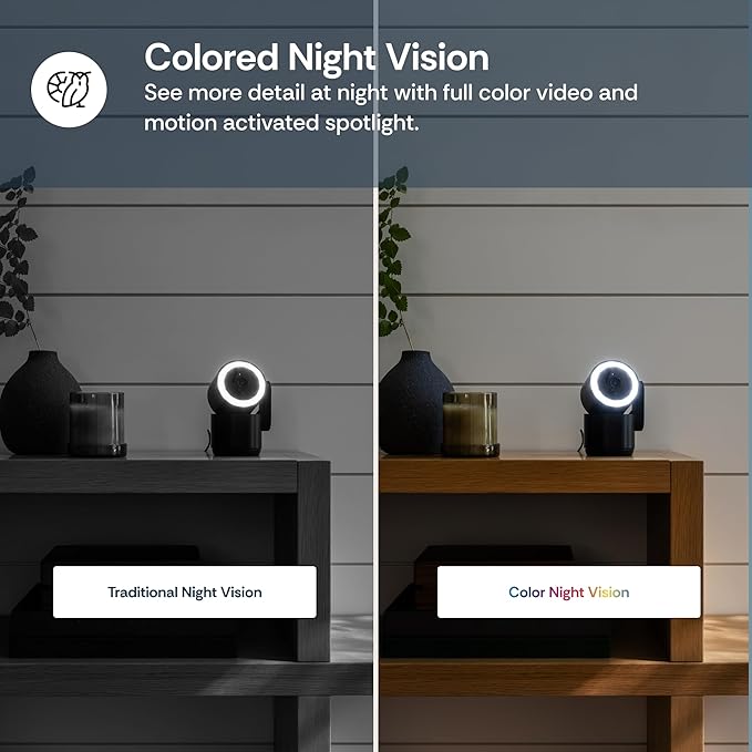 Luna 2K Indoor Cameras for Home Security, 2.4GHz & 5GHz WiFi, 360-Degree Pan-Tilt, Built-in Spotlight, Human Auto Tracking, Siren, Pet/Dog/Baby Camera with Phone app, White (2026 Upgrade Version)