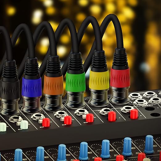 AuxLink XLR Cables, XLR Microphone Cable 25 ft 4 Pack, Gold-Plated 3-pin XLR Speaker Cable Male to Female Balanced Mic Cable