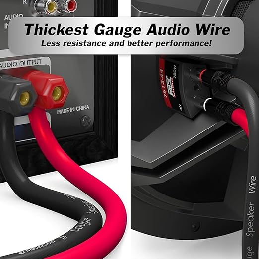 InstallGear 14 Gauge Speaker Wire - Red/Black 100ft Speaker Wire for Car, Home Theater, Stereo, Radio, Surround Sound Systems - 14 Gauge 100 ft - Durable