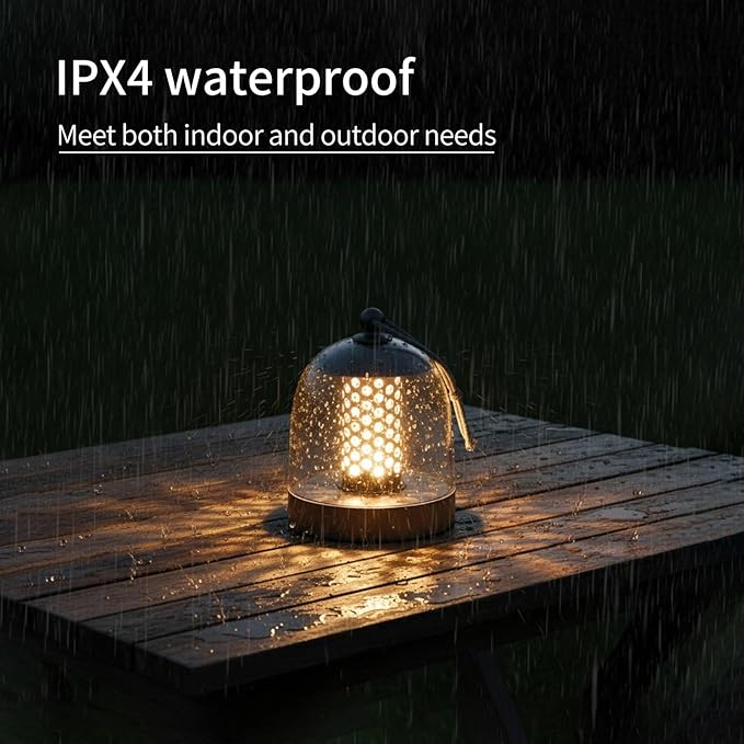MKLK Camping Lantern, IPX4 Waterproof Touch Control LED Night Light, USB Rechargeable & Long Lasting Battery, Portable Hanging Tent Lamp for Outdoor Camping Hiking Backpacking,Silver Gray