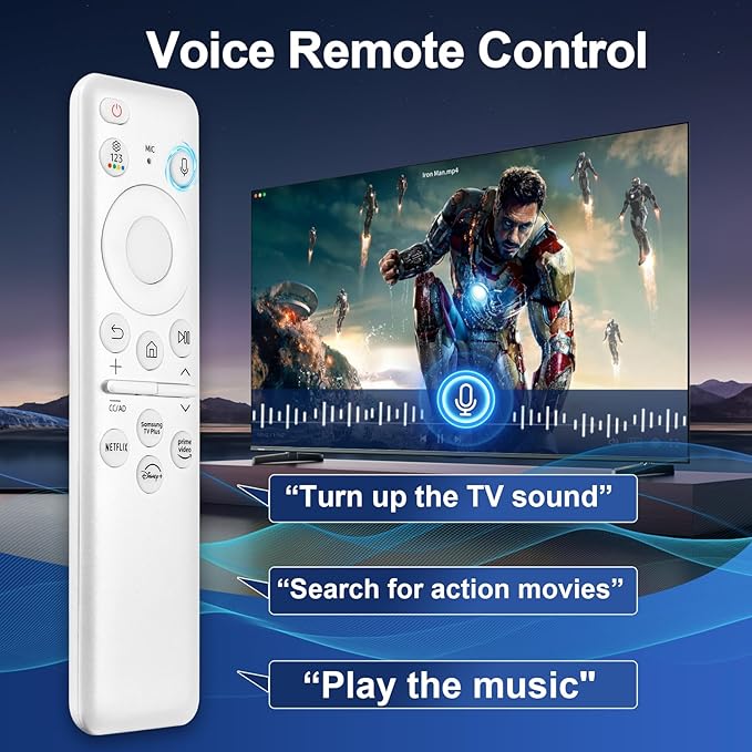 BN59-01432A for Samsung tv Remote, for Sam-Sung Solar tv Remote Replacement with Voice Rechargeable Solar Cell Compatible with Samsung Neo QLED 8K HDR Frame Smart TVs
