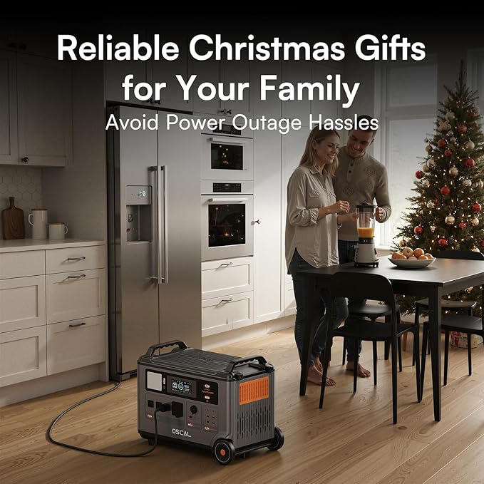 Oscal PowerMax 6000 Portable Power Station with 4x400W Solar Panel 3600Wh LiFePO4 Batteries, 6000W Output (9000W Peak), 5ms UPS, Solar Generator for Home, RVs, Emergencies, Power Outages