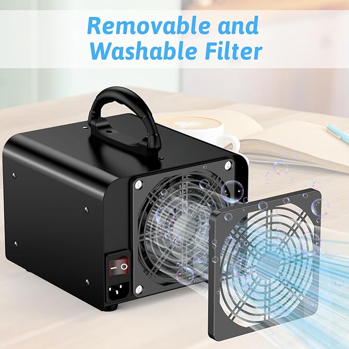 Ozone Generator 128,000mg/h, Commercial Ozone Machine Odor Removal, High Capacity Ozone Machine, Home Ozone Generator for Car, Home, Smoke, Pet, etc (Black) - by TTDMK