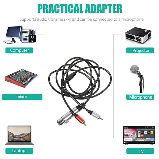 SEWCHICS XLR Female to Dual RCA Audio Splitter Cable 2m Microphone Signal Patch Cord for Audio Mixer Equipment