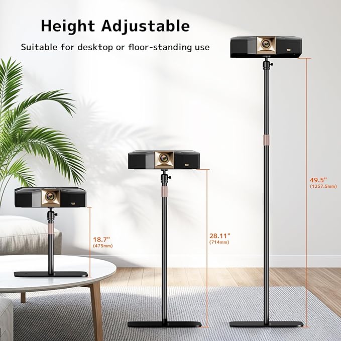 PUTORSEN Universal Projector Stand – Height Adjustable & 360° Rotatable Mount with 1/4" Screw, Compatible with Projectors, Cameras, Webcams for Home, Office, and Outdoor Use