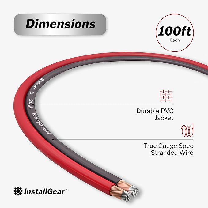 InstallGear 14 Gauge Speaker Wire - 100 Ft Copper Clad Aluminum Speaker Cable with 12 Banana Plugs for Easy Installation - Flexible PVC Jacket for Home Theater and Car Audio