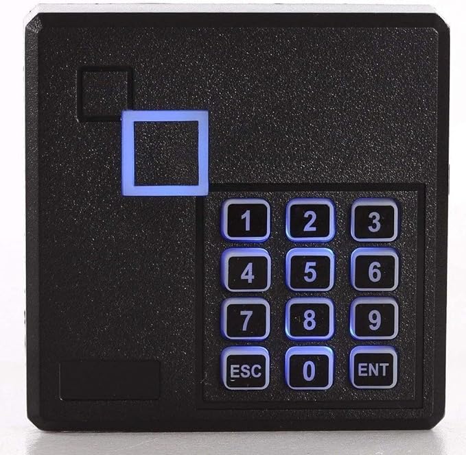 MENGQI-CONTROL Request to Exit PIR Motion Sensor 4 Doors Access Control Electronmagnetic 600 LBS Magnetic Lock 110-240V Power Supply Box RFID Keypad Reader Keyfobs/Cards(Phone APP remotely Open Door)