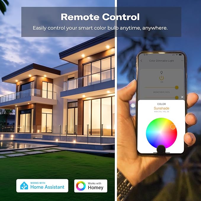 THIRDREALITY Zigbee Smart Color Bulb ZL1 4Pack,Compatible with Home Assistant(ZHA&Z2M), SmartThings,Aeotec,Homey,Hubitat or Echo Devices With Built-in Hub,A19 RGBCW Bulb,2700K-6500K Tunable,800 Lumens