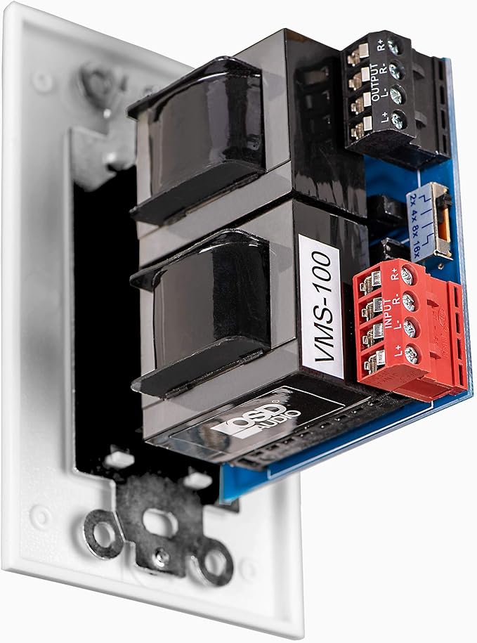 OSD Audio 300W in Wall Volume Control Impedance Matching for Home Speakers, Slider White VMS300