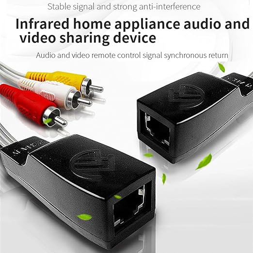 SZBJ IR Infrared Home Appliance Audio andvideo Sharing Device Component Video and Audio Extender Over Cat5/6/7 Ethernet Cable NU101