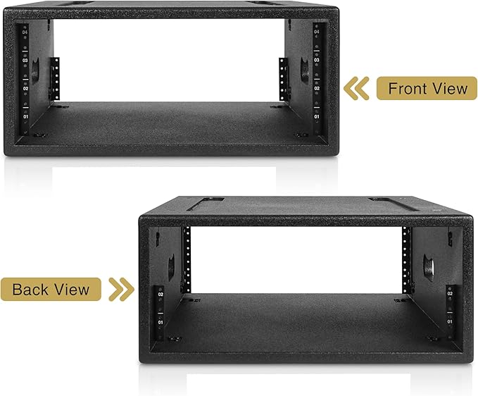 Sound Town 4U PA/DJ Rack/Road Case with 4-Space, Industry-Grade 0.7" (18mm) Plywood with Polyurea Coating, 19.7" Rackable Depth - Pro Tour Grade (STRCP-4U)